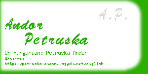 andor petruska business card